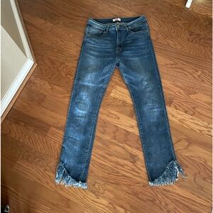 High Rise Freyed Hem Jean